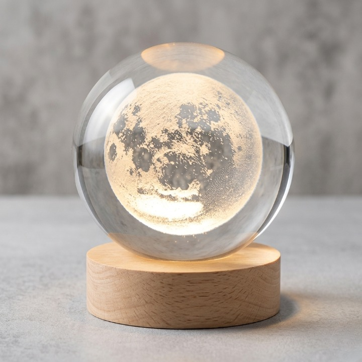 3D Crystal Ball Moon Lamp